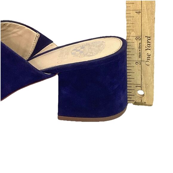 Vince Camuto VV-Sessa - Women's Sz 11(M) Royal Blue Suede Slip-On -Block 3" Heel - Picture 5 of 9